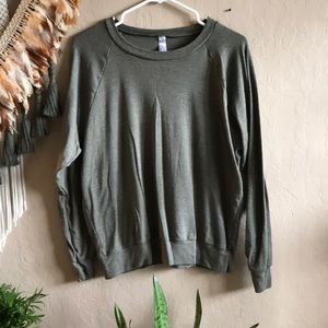 Army green American apparel trio blend sweatshirt